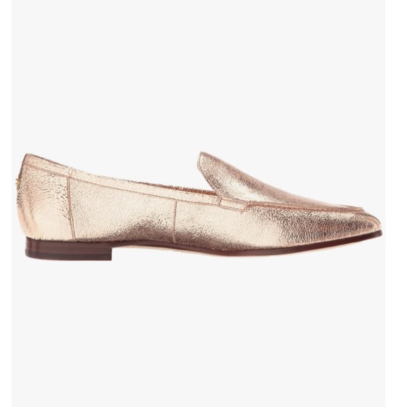 Kate Spade New York Womens Carima Rose Gold Crackle Metallic Nappa 6 New Loafers - Picture 7 of 7